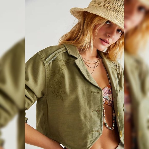 Free People Lonely Hearts Jacket Top S 6 Women's Casual Embroidered NEW 27942 - Picture 2 of 5
